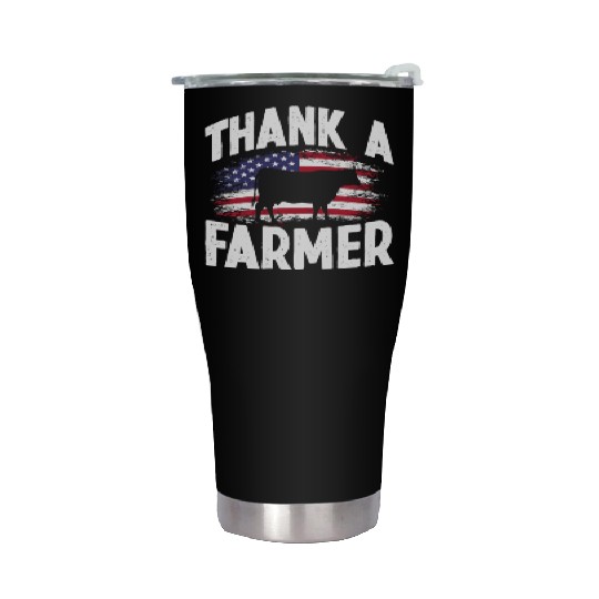 USA Flag Farmer Agriculture Gift Stainless Steel Tumblers