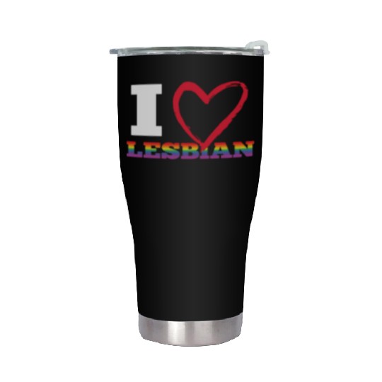 LGBT Gay Pride Lesbian I Love Lesbians Stainless Steel Tumblers