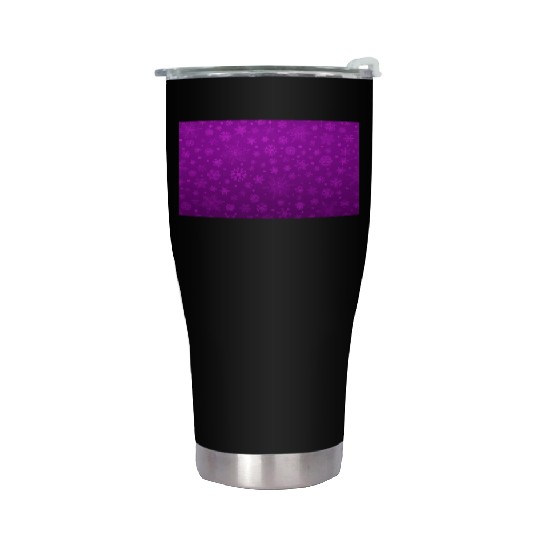 Abstract Purple Snowflakes Pattern Stainless Steel Tumblers