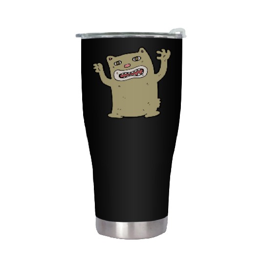 funny catzilla, cat lover Stainless Steel Tumblers