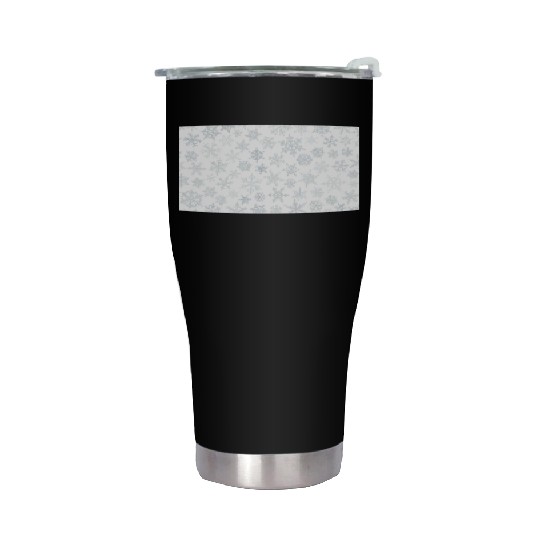Christmas Snowflakes Pattern Grey White Stainless Steel Tumblers