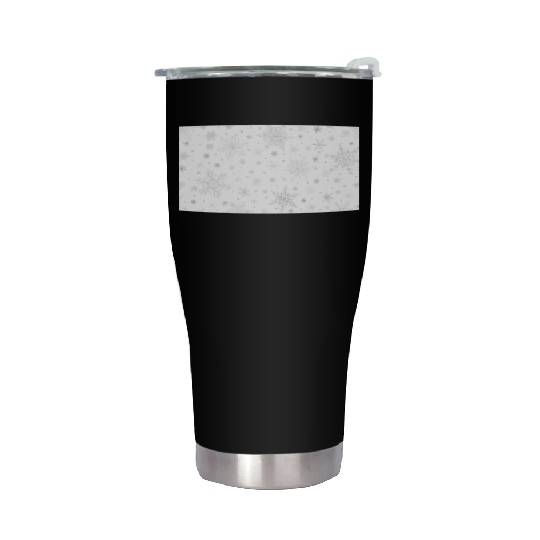 Christmas Snowflakes Pattern Grey White Stainless Steel Tumblers