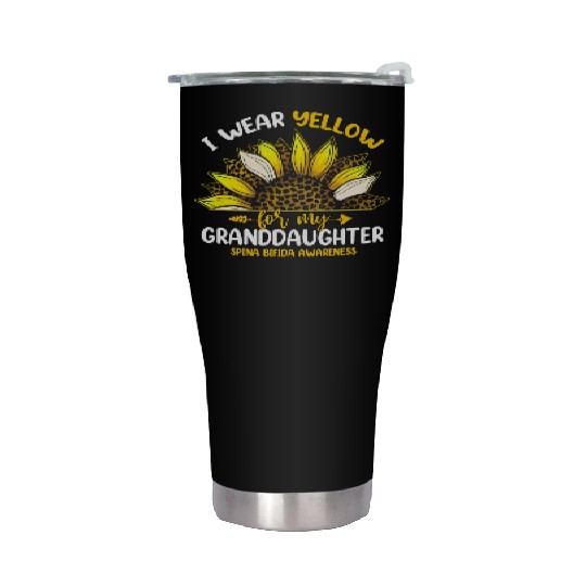 I Wear Yellow For My Granddaughter Spina Bifida Stainless Steel Tumblers