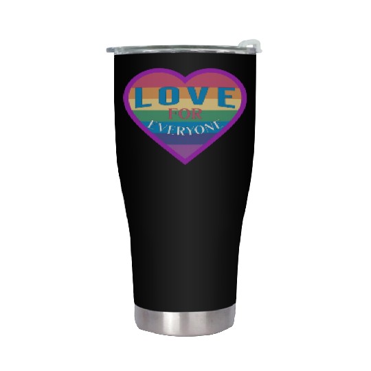 Heart rainbow unisex love for everyone Stainless Steel Tumblers