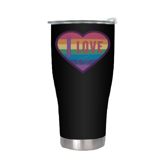 colorful heart rainbow unisex love for everyone Stainless Steel Tumblers