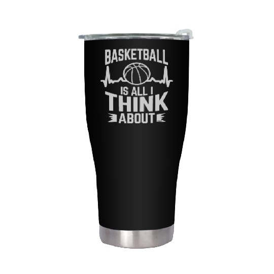 My heart beats for basketball Stainless Steel Tumblers