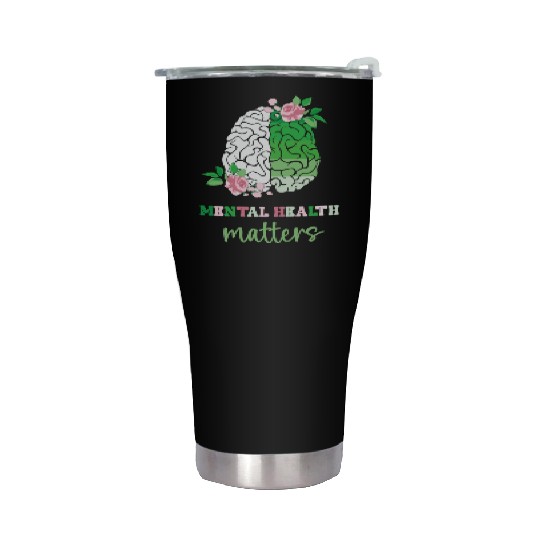 Green and Pink : Mental Health Matters Stainless Steel Tumblers