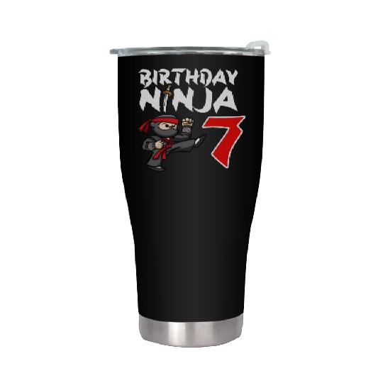 Birthday Party 7 Years Old Japanese Ninja Birthday Stainless Steel Tumblers