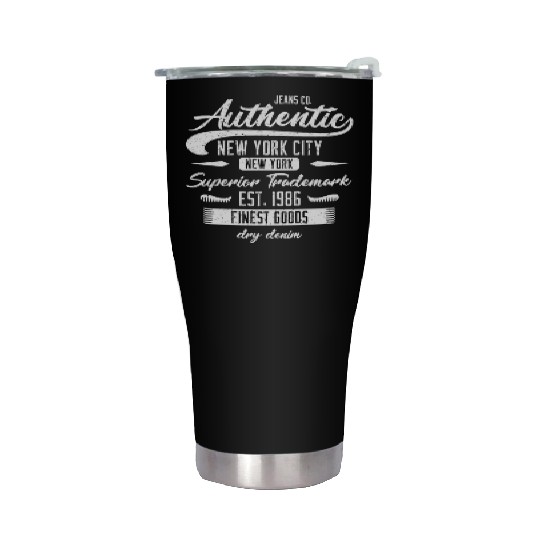 New York City Born In 1986 Vintage Birthday Stainless Steel Tumblers