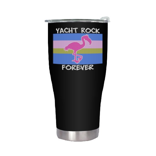 Yacht Rock Forever Stainless Steel Tumblers 80s Style flamingo