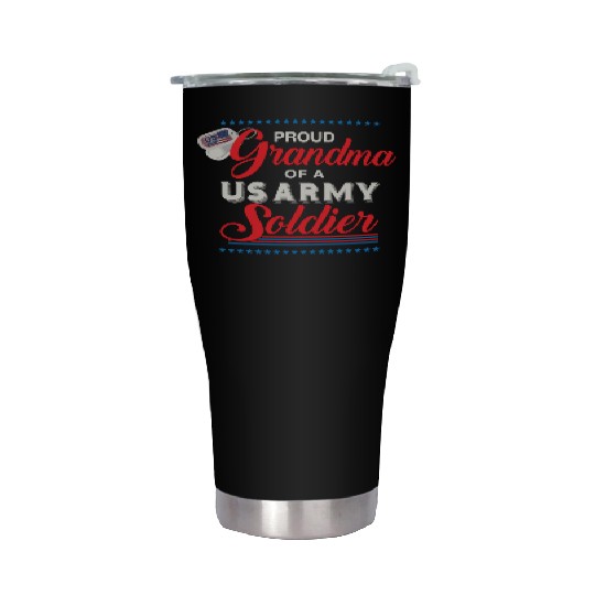 Proud Grandma Of A Us Army Soldier Stainless Steel Tumblers