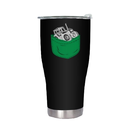 Farming Farmer Pocket Tractor Stainless Steel Tumblers