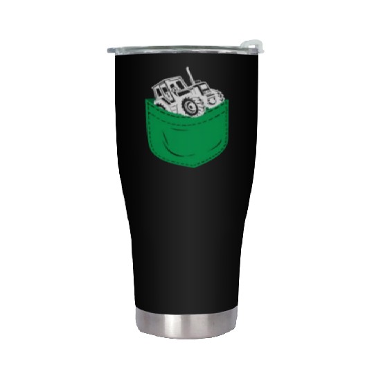 Farming Farmer Pocket Tractor Stainless Steel Tumblers