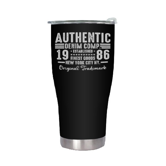 New York City Born In 1986 Vintage Birthday Stainless Steel Tumblers