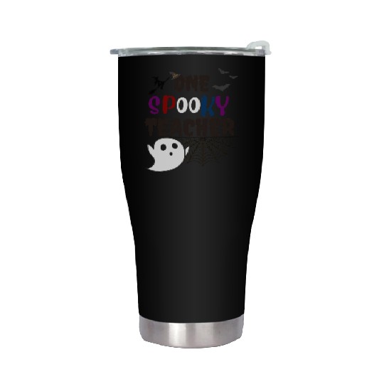 one spooky teacher halloween school spook ghost 3 Stainless Steel Tumblers