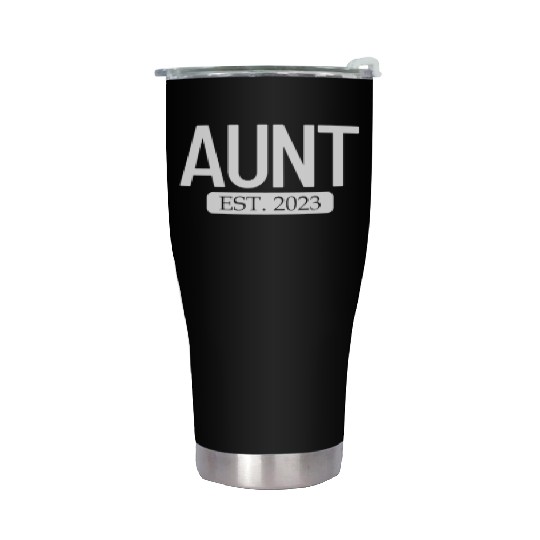 Aunt Est. 2023 New Aunt Gift Women's Auntie Aunt Stainless Steel Tumblers