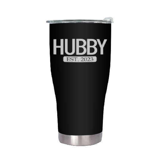 Hubby Est. 2023 Matching Couple Newlywed Marriedma Stainless Steel Tumblers