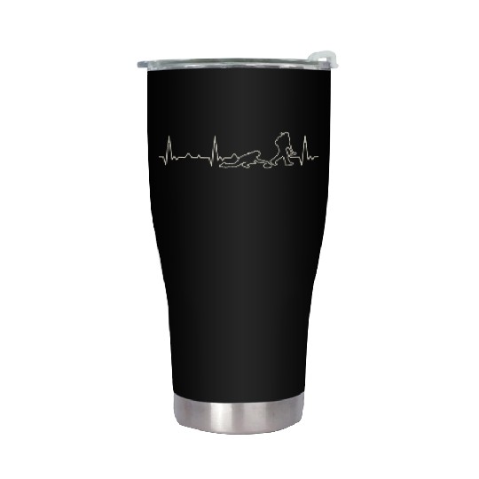 Curling Players Stone. Heart. Love. EKG. Pulse. Stainless Steel Tumblers