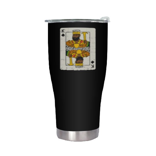 Mens African King Card Black Pride BLM Couple Matc Stainless Steel Tumblers
