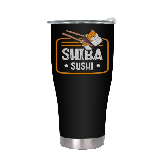 Shiba Sushi Japanese Foodie I Love Sushi Eater Stainless Steel Tumblers