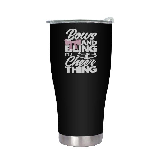Bows And Bling It's A Cheer Thing Cheerleading Stainless Steel Tumblers