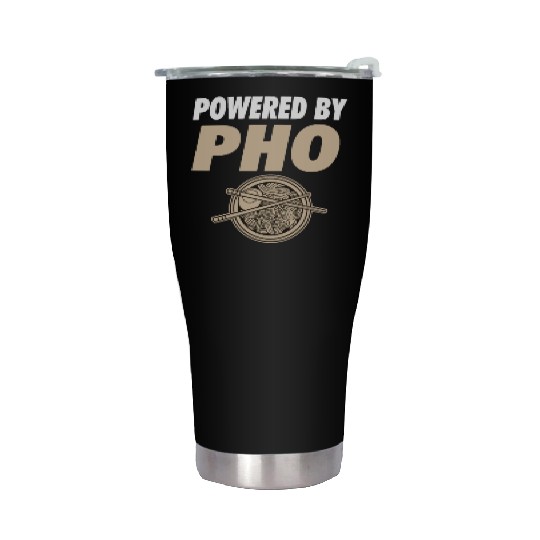 Powered By Pho Soup Vietnamese Noodle Food Stainless Steel Tumblers