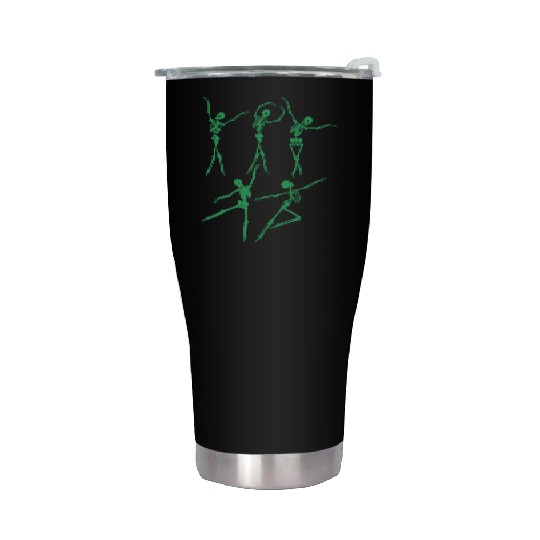 Green Dancing Skeleton Stainless Steel Tumblers