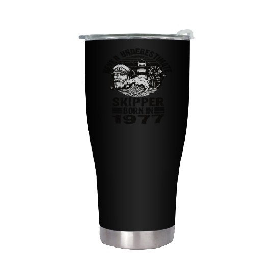 Never Underestimate Skipper Born In 1977 Stainless Steel Tumblers