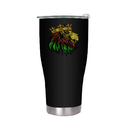 African Lion With Crown, African Colors Stainless Steel Tumblers