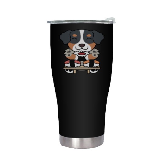 Sushi Lover Australian Shepherd Stainless Steel Tumblers