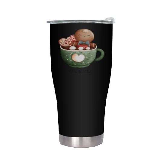 Christmas Gingerbread Graphic Stainless Steel Tumblers