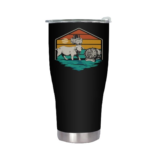 Beer Drinking Goat Men Beer Lover Stainless Steel Tumblers