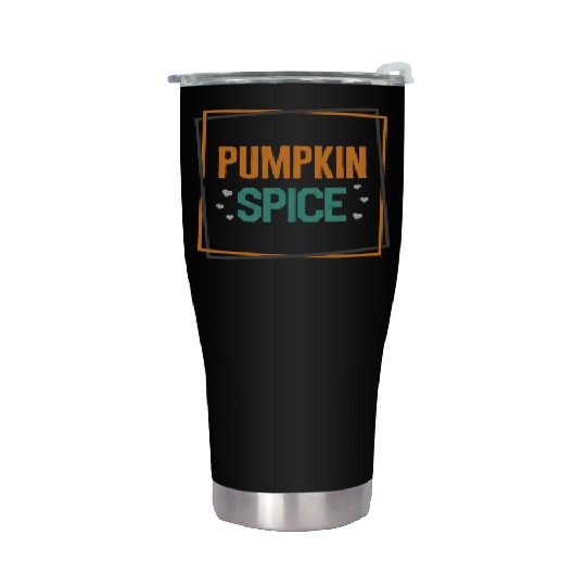 Halloween Theme Cute Pumpkin Spice Coffee Lover Stainless Steel Tumblers