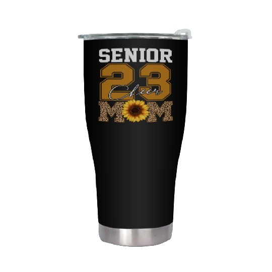 Cheer Mom Senior Class Of 2023 Sunflower Proud Mom Stainless Steel Tumblers