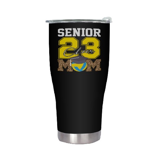 Cheer Mom Senior Class Of 2023 Volleyball Fan Gift Stainless Steel Tumblers