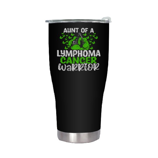 Lymphoma Cancer Awareness Aunt Nephew Niece Stainless Steel Tumblers