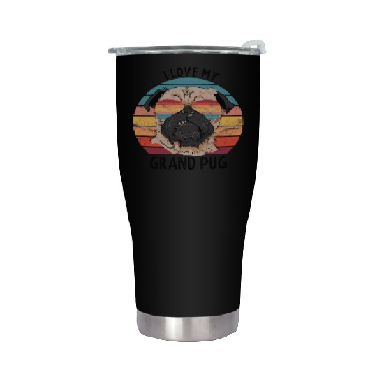 Pug Grandparents I Love My Grand Pug Stainless Steel Tumblers