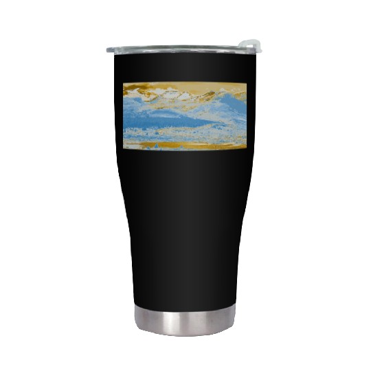 Golden Blue Mountain Lake Stainless Steel Tumblers