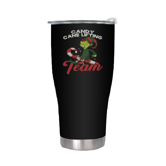 Candy Cane Candy Cane Lifting Team Elf Stainless Steel Tumblers