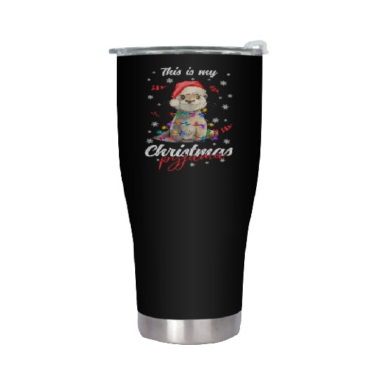 Winter Christmas Pyjama Otter Stainless Steel Tumblers