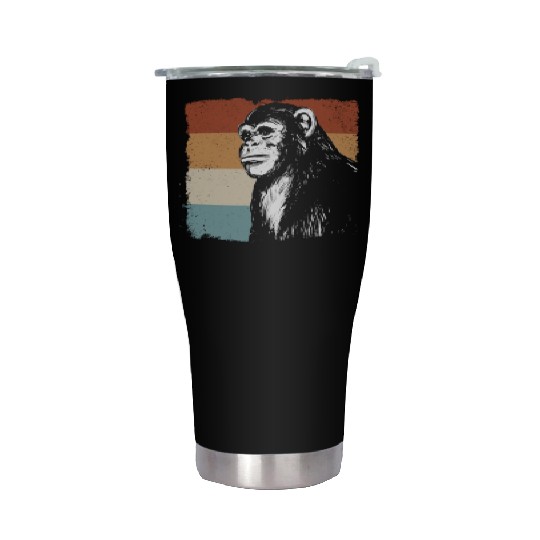 Monkey Chimpanzee Orangutan Monkey - Retro Monkey Stainless Steel Tumblers