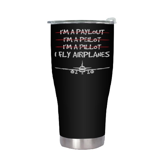Funny Commercial Airplane Pilots Stainless Steel Tumblers