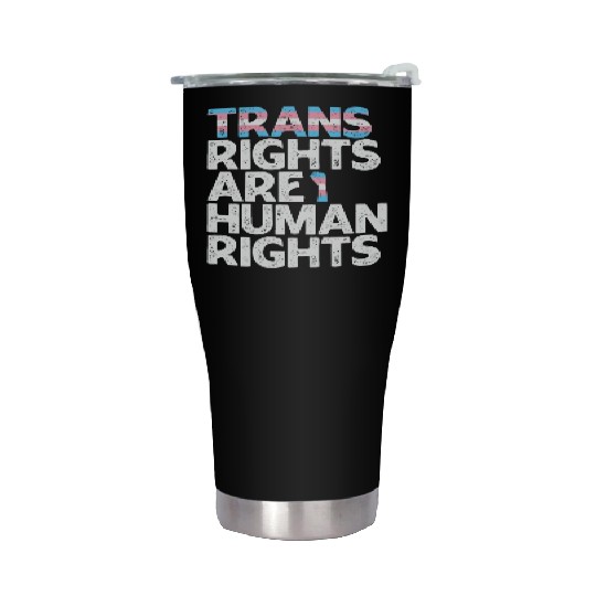 LBGT Flag Gay Pride Trans rights are human rights Stainless Steel Tumblers