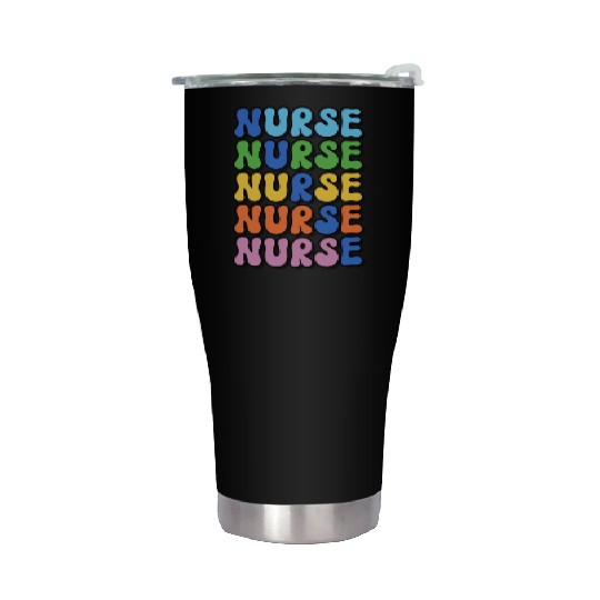 Nurse Colorful Retro Design Stainless Steel Tumblers