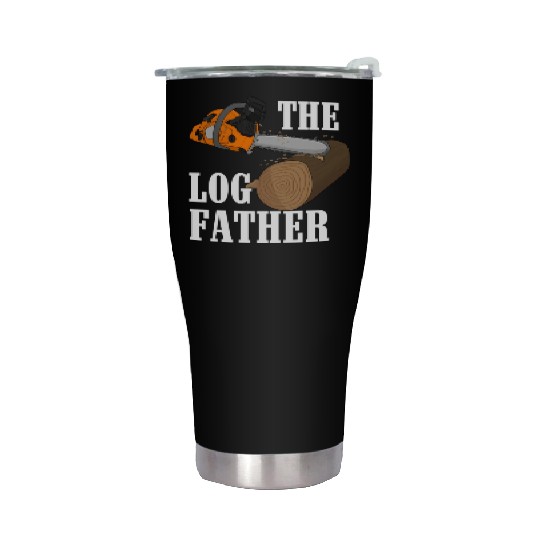 Lumberjack Orange Chainsaw Stainless Steel Tumblers