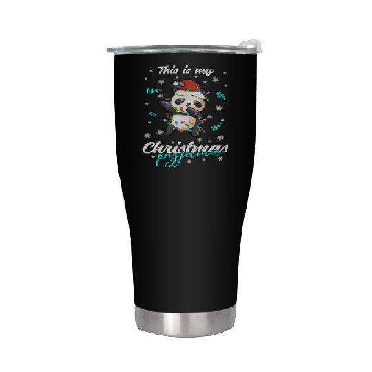 Winter Christmas Pyjama Panda Stainless Steel Tumblers