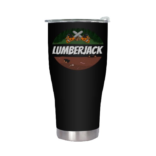 Lumberjack Chainsaw Stainless Steel Tumblers