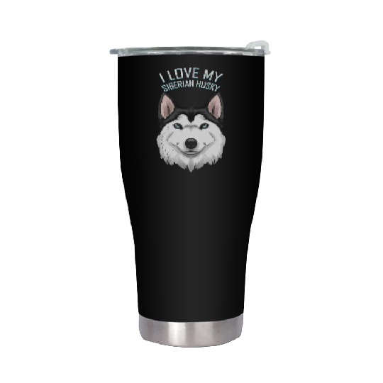 Dog Lover - I Love My Siberian Husky Stainless Steel Tumblers