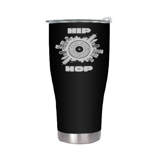 Hip Hop Vinyl City (White) Stainless Steel Tumblers