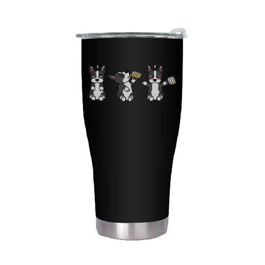 Boston Terrier Beer Lover Stainless Steel Tumblers